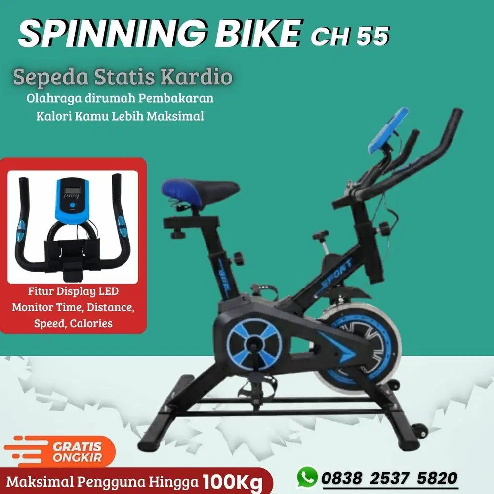 Sepeda statis ch 55 alat olahraga rumah premium bergaransi 12 bulan