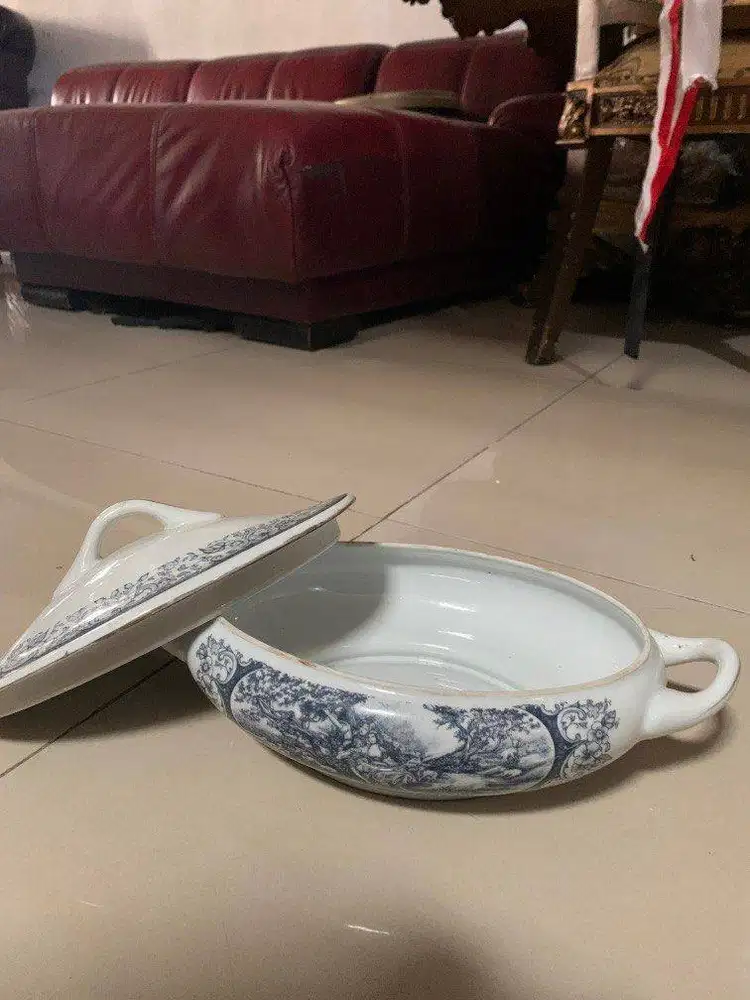 mangkok sup keramik, barang antik