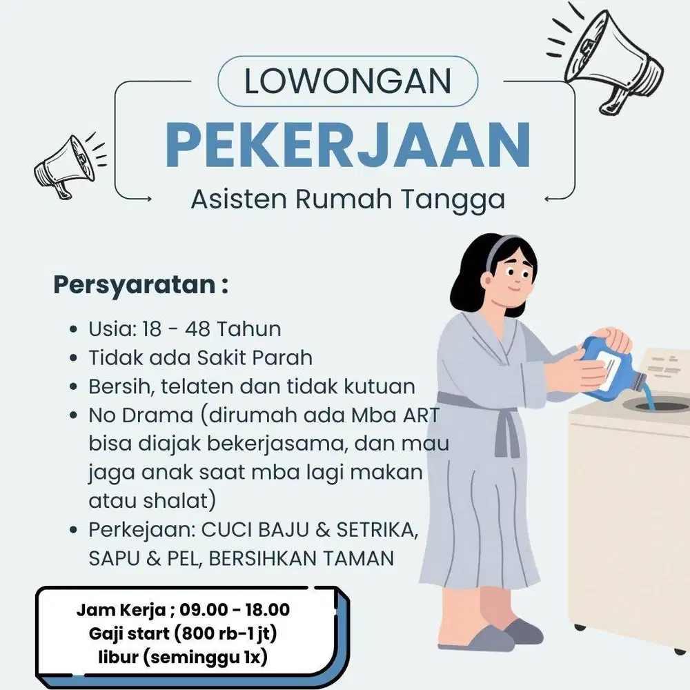 Lowongan Kerja Asisten Rumah Tangga