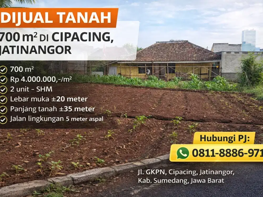 Investasi Tanah 700 m² Area Favorit Jatinangor – Prospek Cerah!