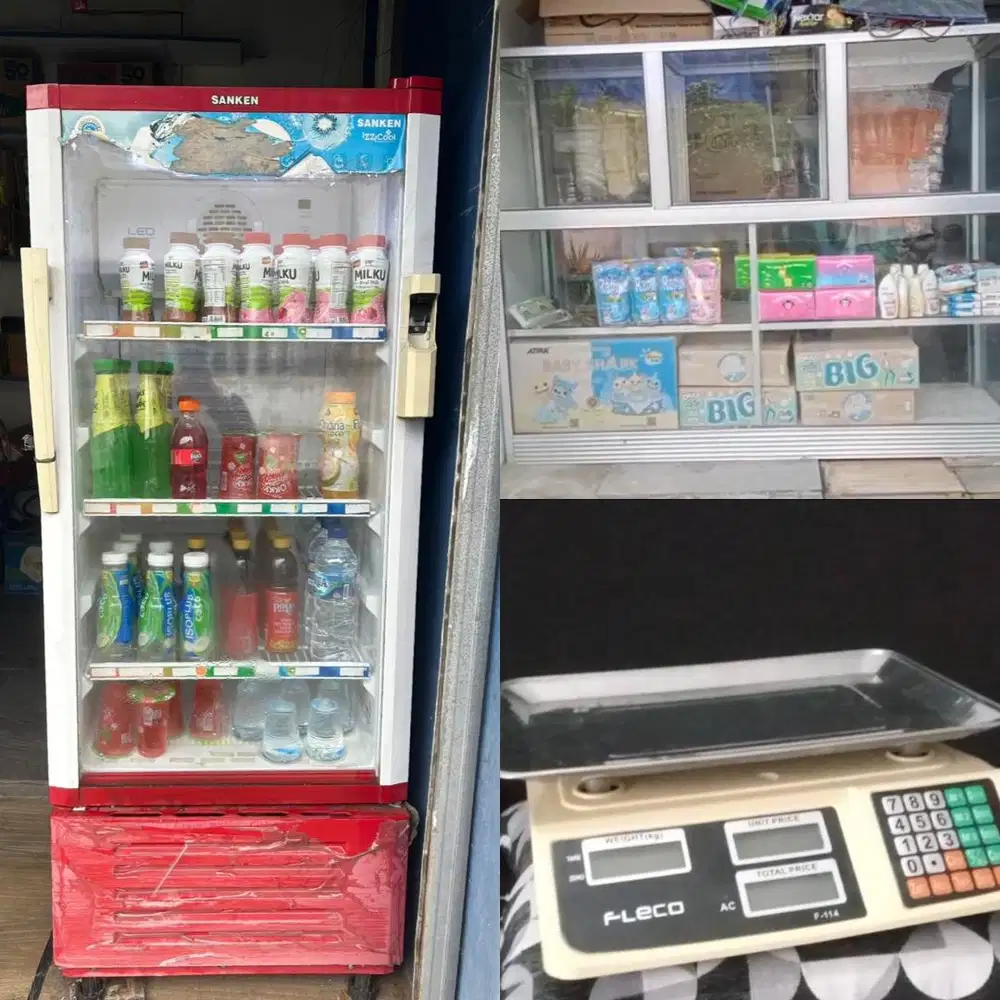 PERLENGKAPAN WARUNG (showcase/kuklas,etalase, timbangan dapur digital)