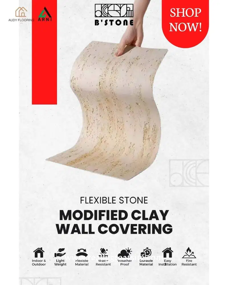 Flexible Stone Dinding Travertine Series Bstone | Untuk Dinding Outdoo