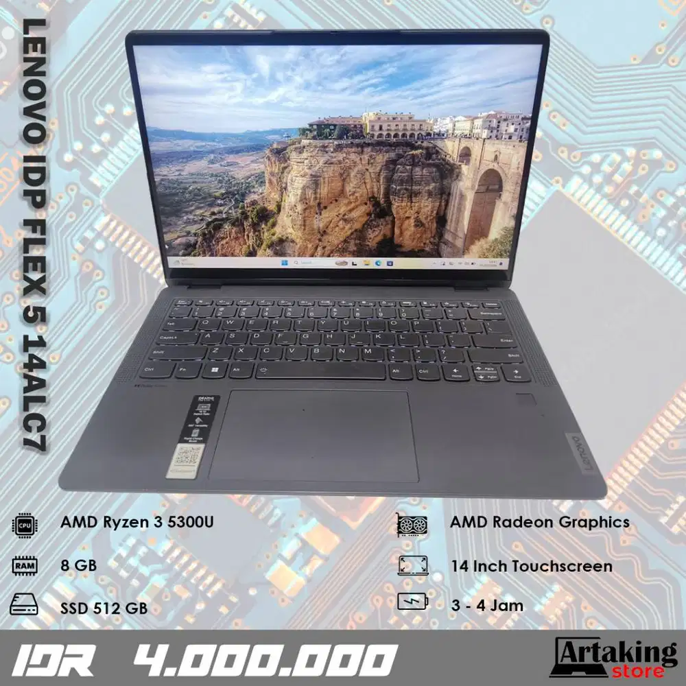 Layar Sentuh - Lenovo Ideapad Flex 5 14ALC7 - Ryzen 3 - Ram 8 GB - SSD