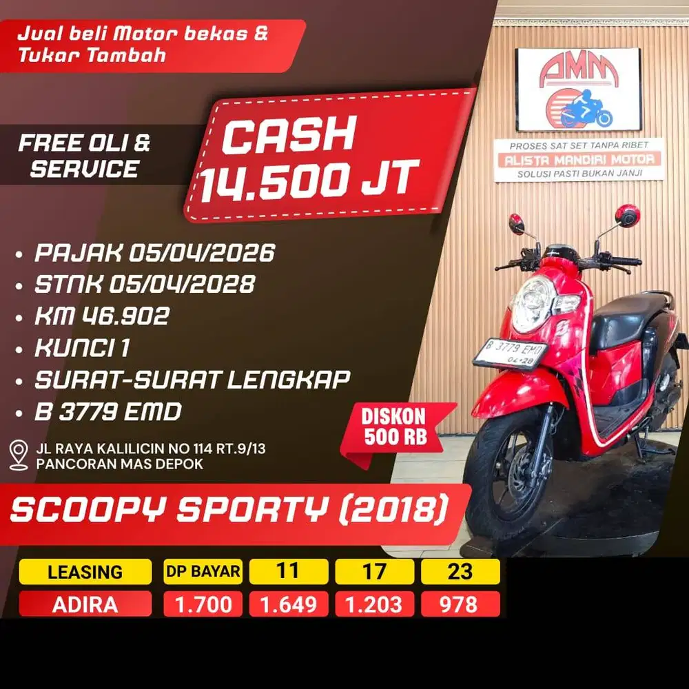 SCOOPY SPORTY 2018 PAJAK HIDUP KREDIVO INDODANA SHOPEEPAYLATER ALISTA
