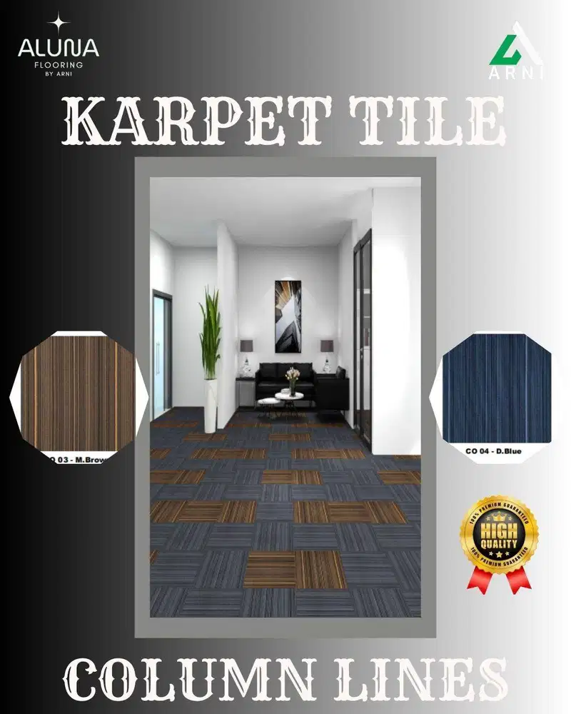 Karpet Tile Column Lines Ukuran 50x50 | Karpet Premium SERIES Modern |