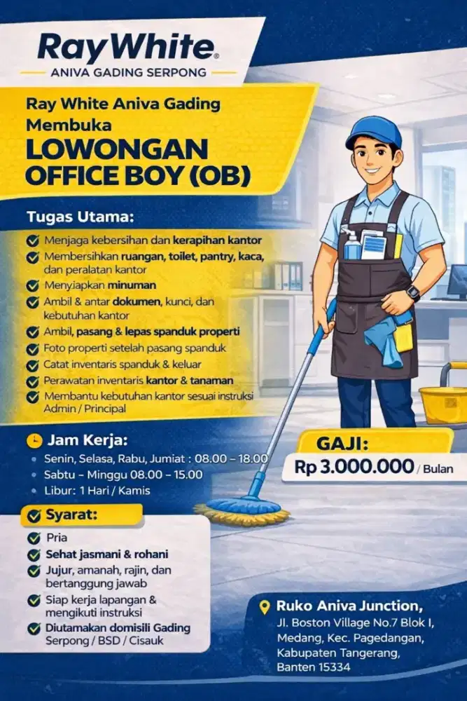 Office Boy di kantor Real Estate