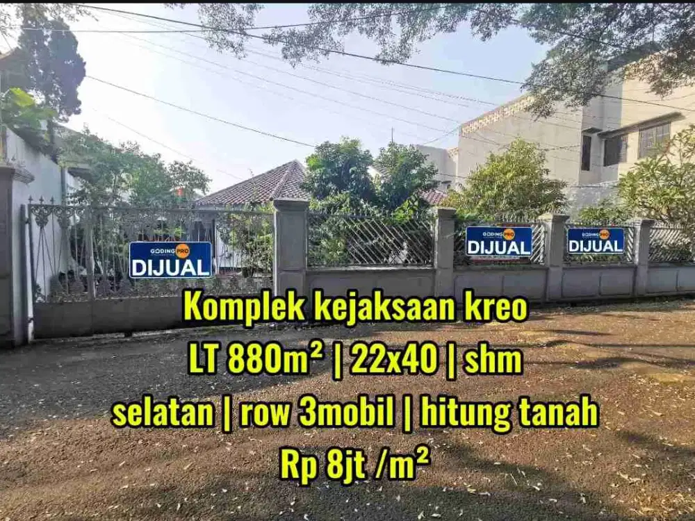 Lokasi emas! Harga nego! Rumah hitung tanah komplek kejaksaan kreo tangerang