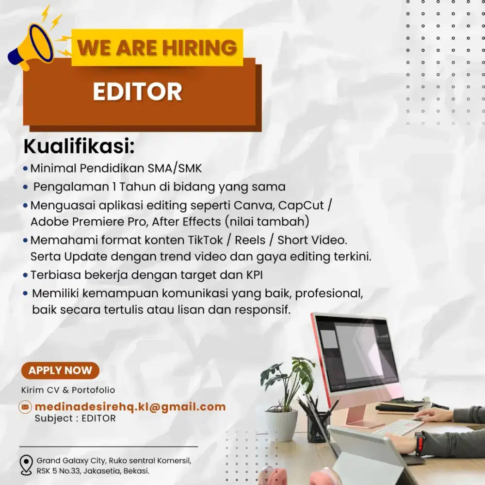 Dibutuhkan Segera Editor