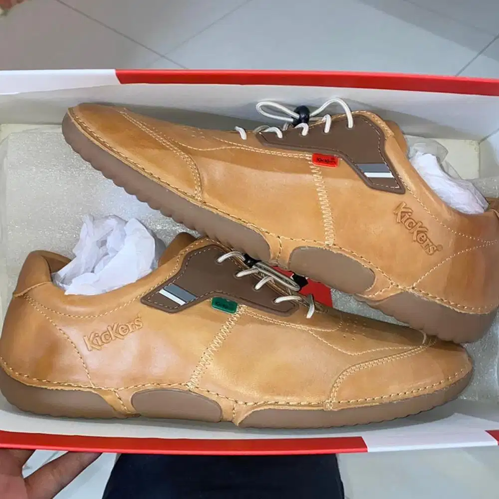 Sepatu Kulit Pria Kickers Original 3540 Tan New With Box Sepatu Oxford