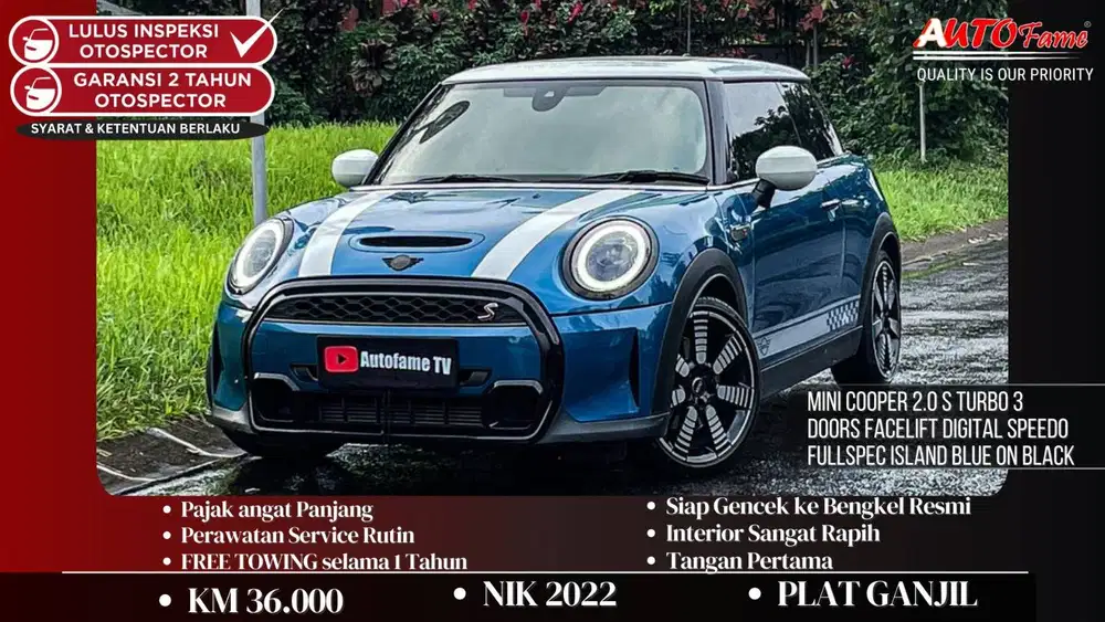 Mini Cooper 2.0 S Turbo 3 Doors FACELIFT DIGITAL SPEEDO NIK 2022 Fulls