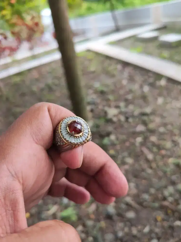 Cincin Batu Permata Red Garnet