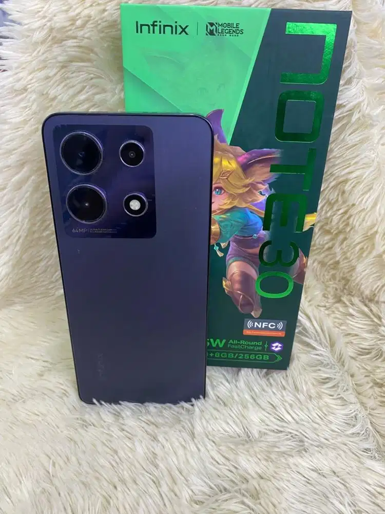 Infinix Note 30 ram 8/256 Black fullset original#3Gcom