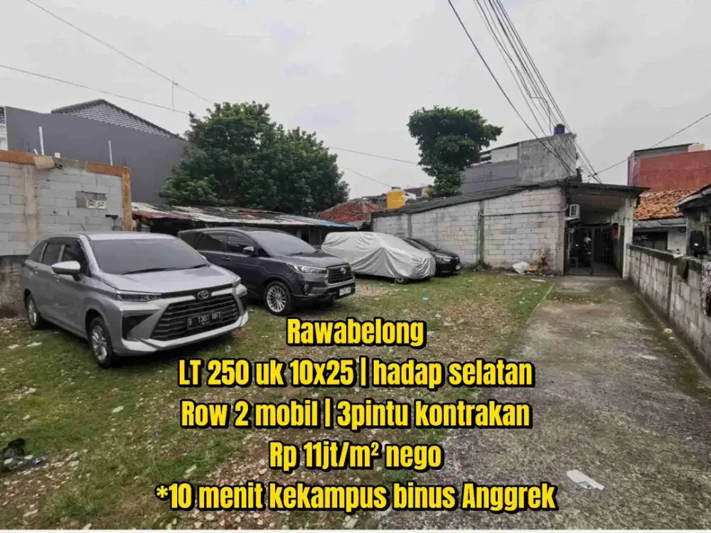 Lokasi emas! harga nego! Tanah kotak dekat jalan bang pitung Rawabelong jakarta barat