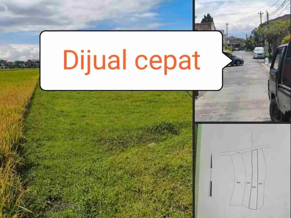 DIJUAL TANAH SAWAH DI SECANG DEKAT PERUM DI JL. KAB