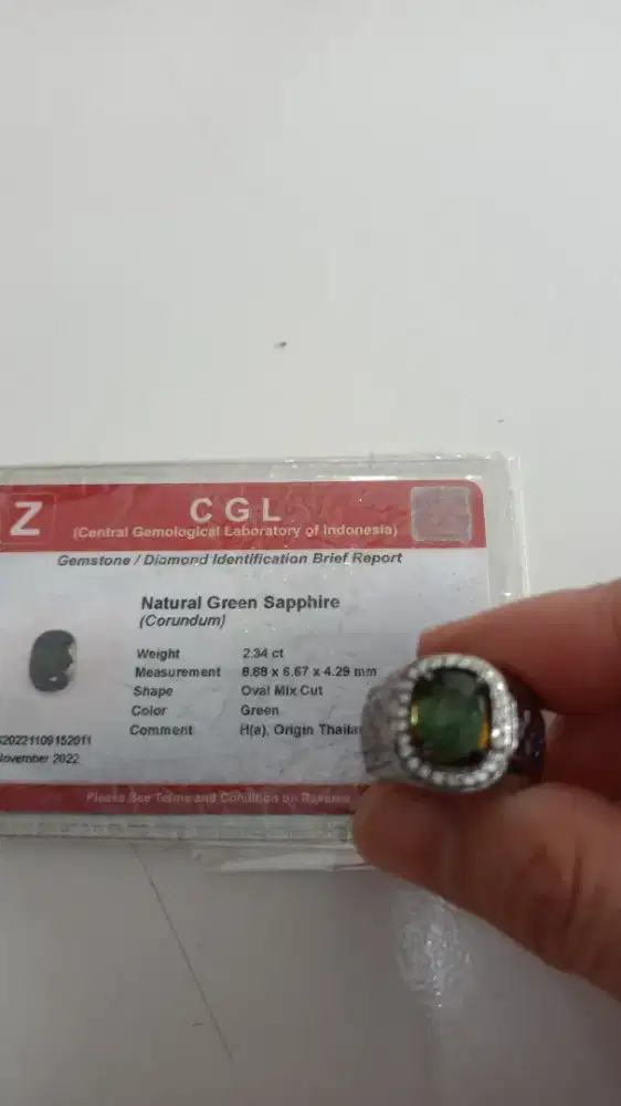 Cincin Green Saphire