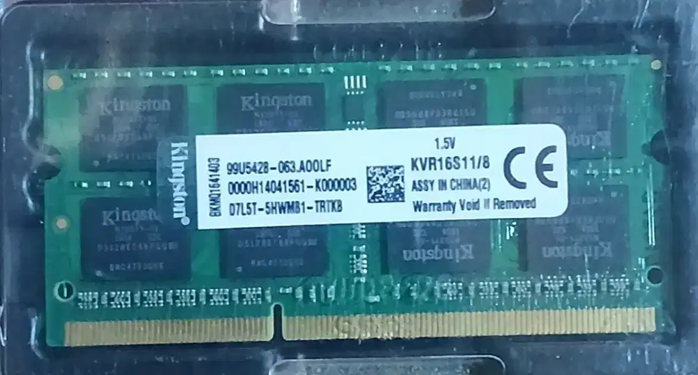 RAM Laptop Kingston 8GB DDR3 1600MHz PC3-12800 SO-DIMM BARU