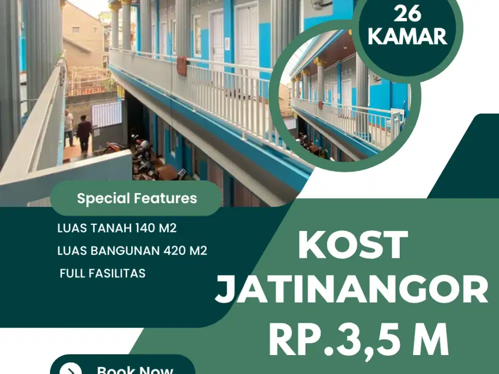 Dijual Cepat Kosan 26 Kamar Full Penyewa di Jatinangor Legalitas SHM