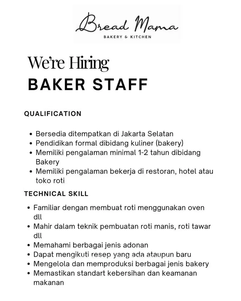 Baker Staff Bread Mama