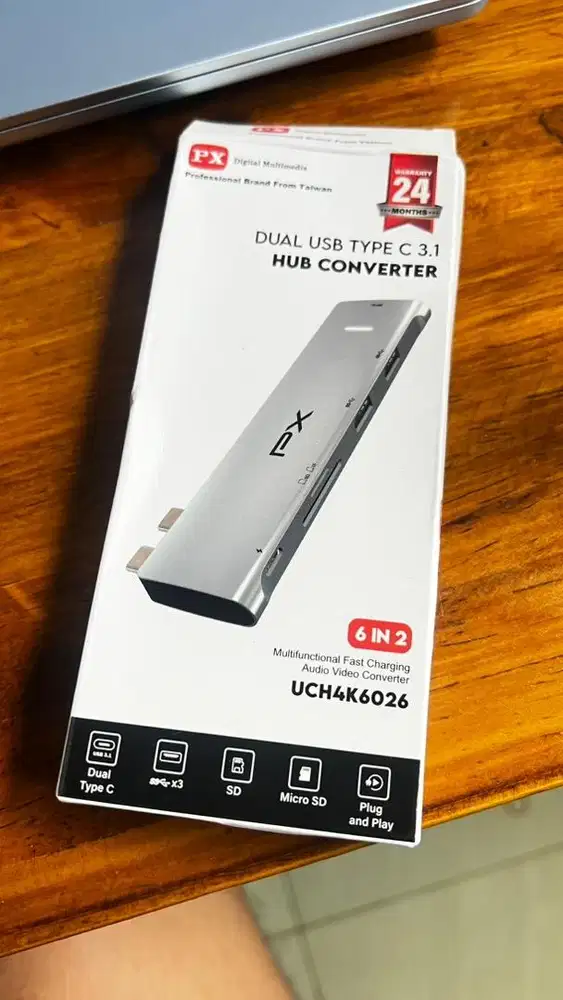 Hub Converter Type C 3.1 to HDMI 4K USB Macbook 6 in 2 PX UCH4K6026