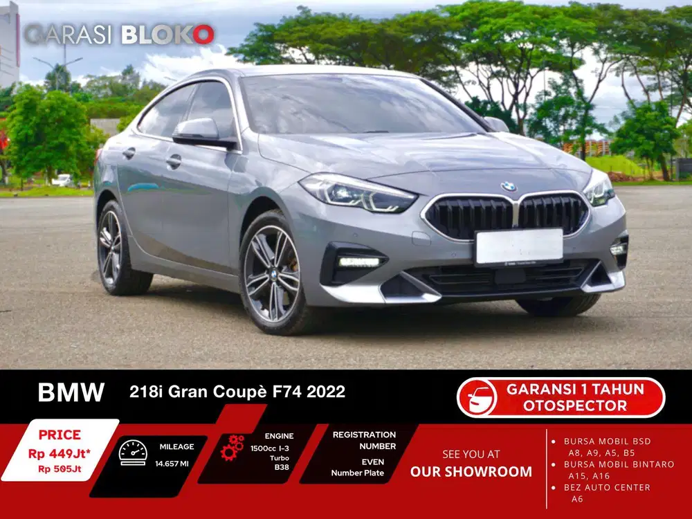 (Odo 14rb Warranty ON) BMW 218i F74 Gran Coupè 2022