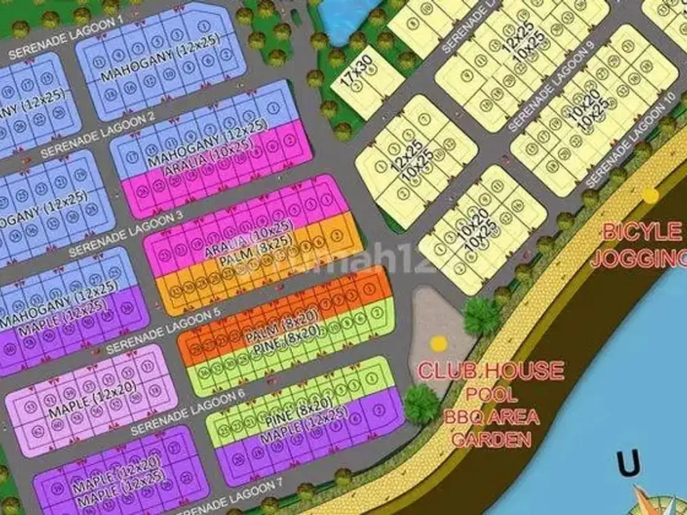 Dijual Kavling Serenade Lagoon Uk 8x20 Gandeng 2