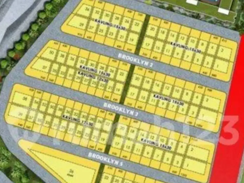 Dijual Kavling Brooklyn Uk 15x30 Hadap Barat Daya di Pik2