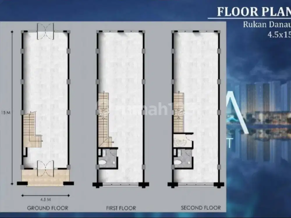 Dijual Dan Bisa Disewa Ruko Osaka Uk 4,5x15 View Danau Pik2