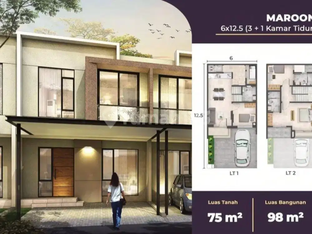 Dijual Rumah Cluster Alabama Uk 6x12,5 Type Maroon Pik2