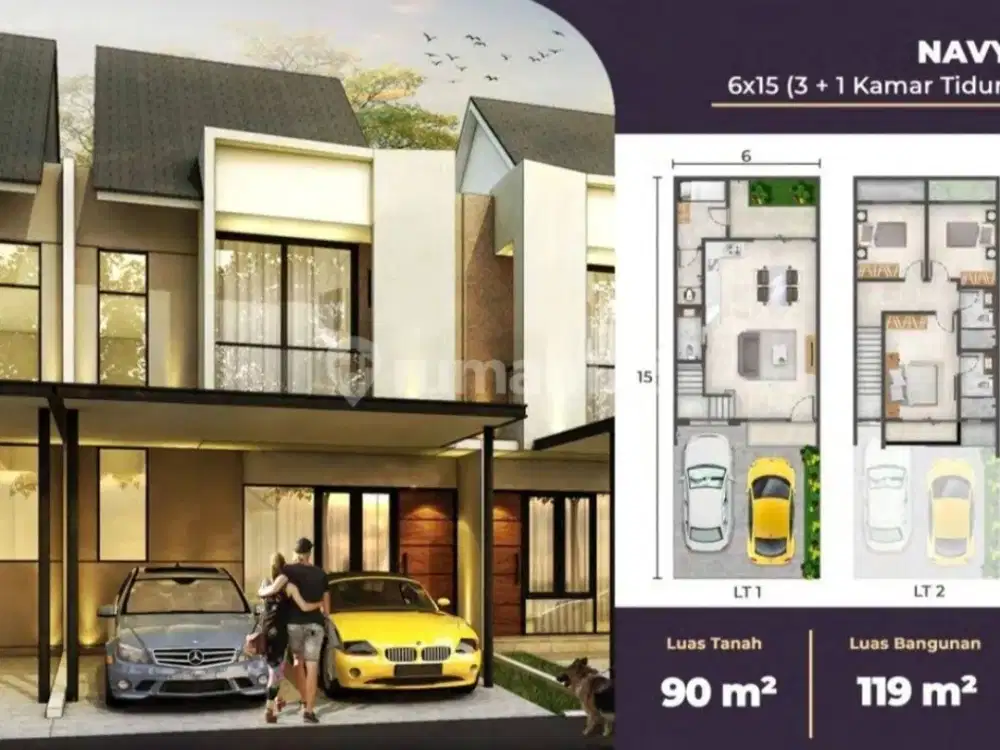 Dijual Rumah Milenial Cluster Dallas Uk 6x15 Type Navy b Pik2