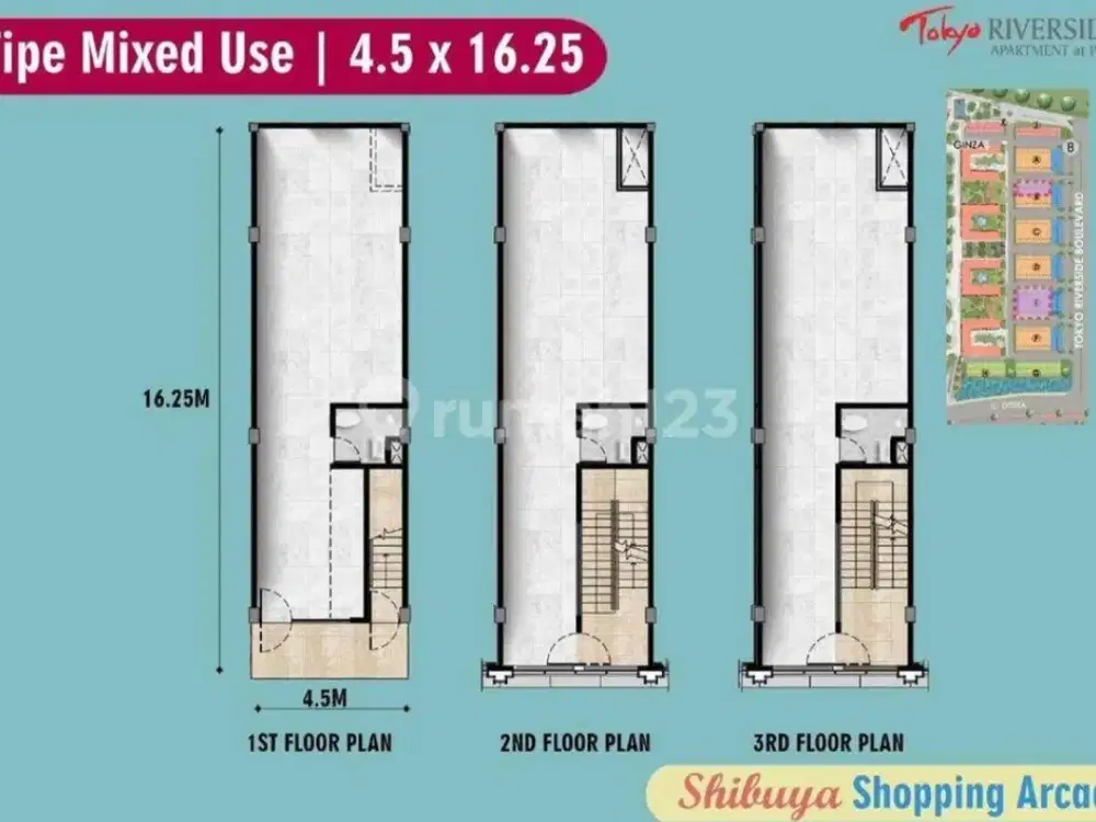 Dijual Ruko Shibuya Pik2 Uk 4,5x12 Type Badan Garden