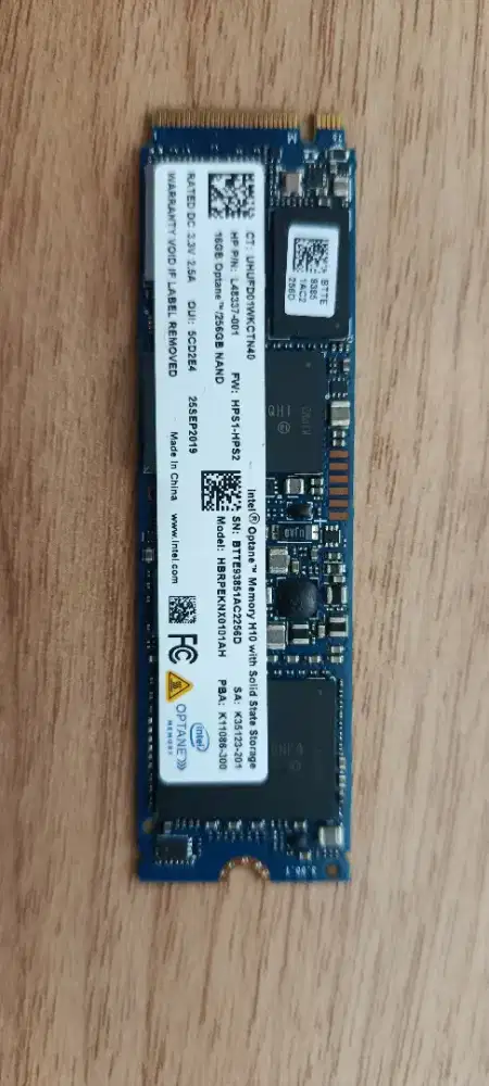 SSD M2 NVME Intel Optane Memory H10 16GB SSD 256GB