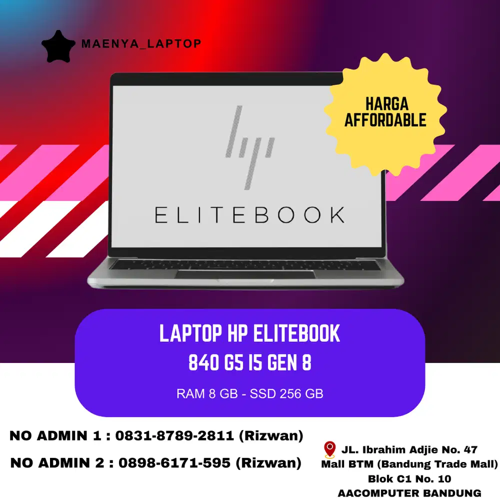 LAPTOP HP ELITEBOOK 840 G5 | I5 GEN 8 | RAM 8GB | SSD 256GB