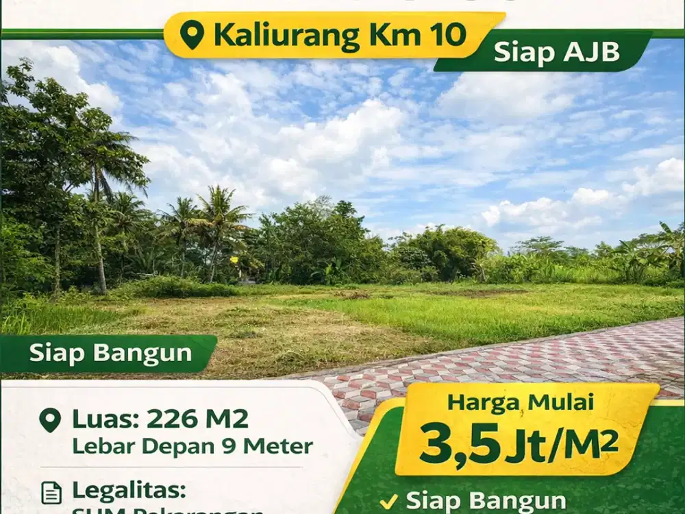 Tanah Murah Jogja Kaliurang Km 10 Siap AJB SHM Pekarangan
