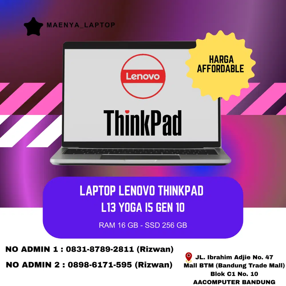 LAPTOP LENOVO THINKPAD YOGA 260 | I7 GEN 6 | RAM 8GB | SSD 256GB