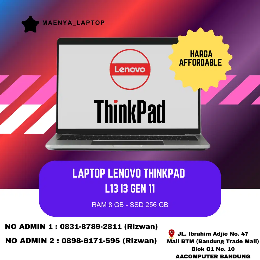 LAPTOP LENOVO THINKPAD L13 | I3 GEN 11 | RAM 8GB | SSD 256GB