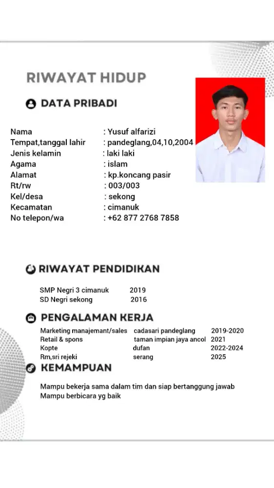 Aa teteh punten info lowongan kerja