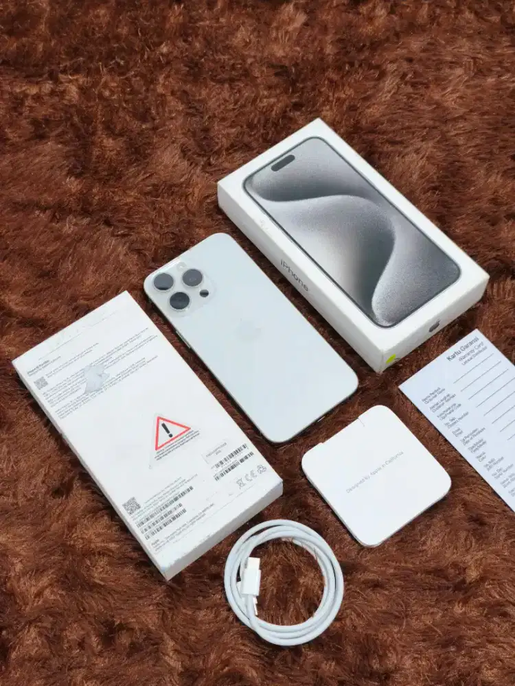iPhone 15 Pro Max 512GB Resmi iBox Fullset Original - White Titanium