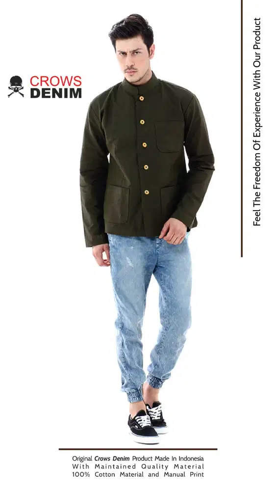 Jaket Canvas Green Army Simply Style Korean - SK42