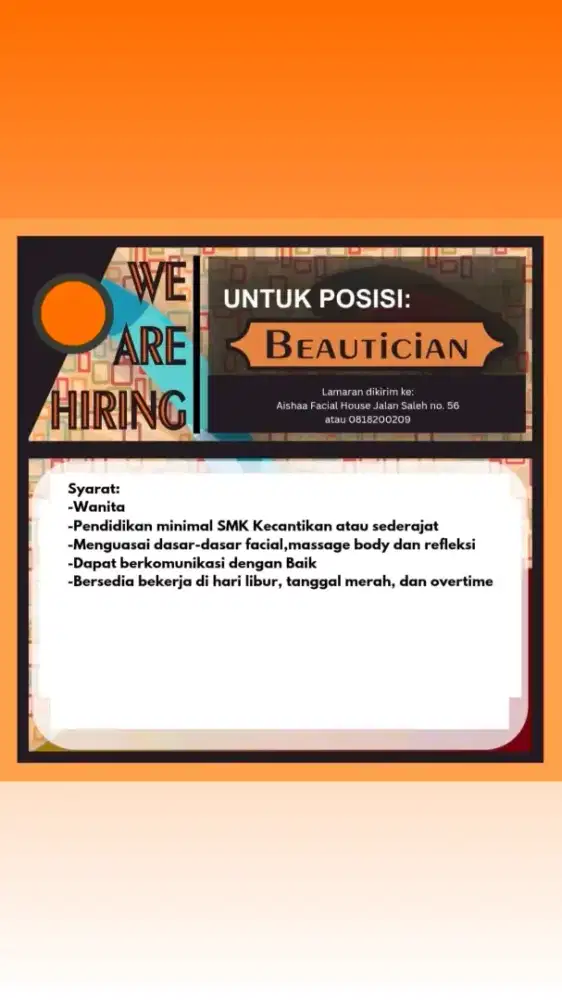 Loker terapis wanita