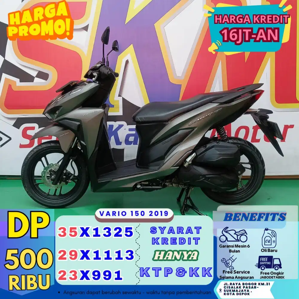 Mokas murah DP 500k Honda Vario150 2019 cash/credit
