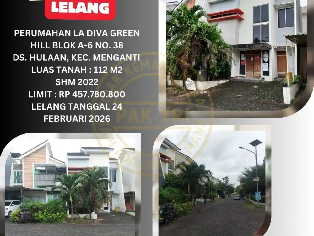 JUAL RUMAH LELANG BANK DI MENGANTI (LA DIVA GREEN HILL) : LELANG KPKNL