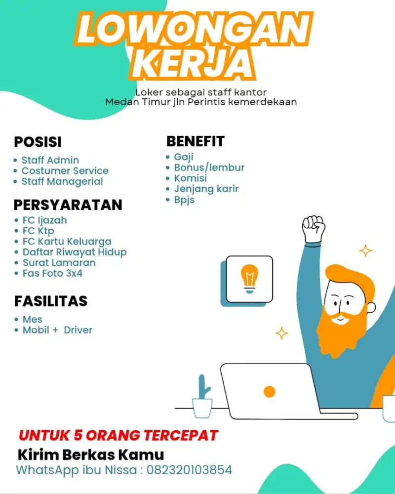 Loker sebagai staf kantor