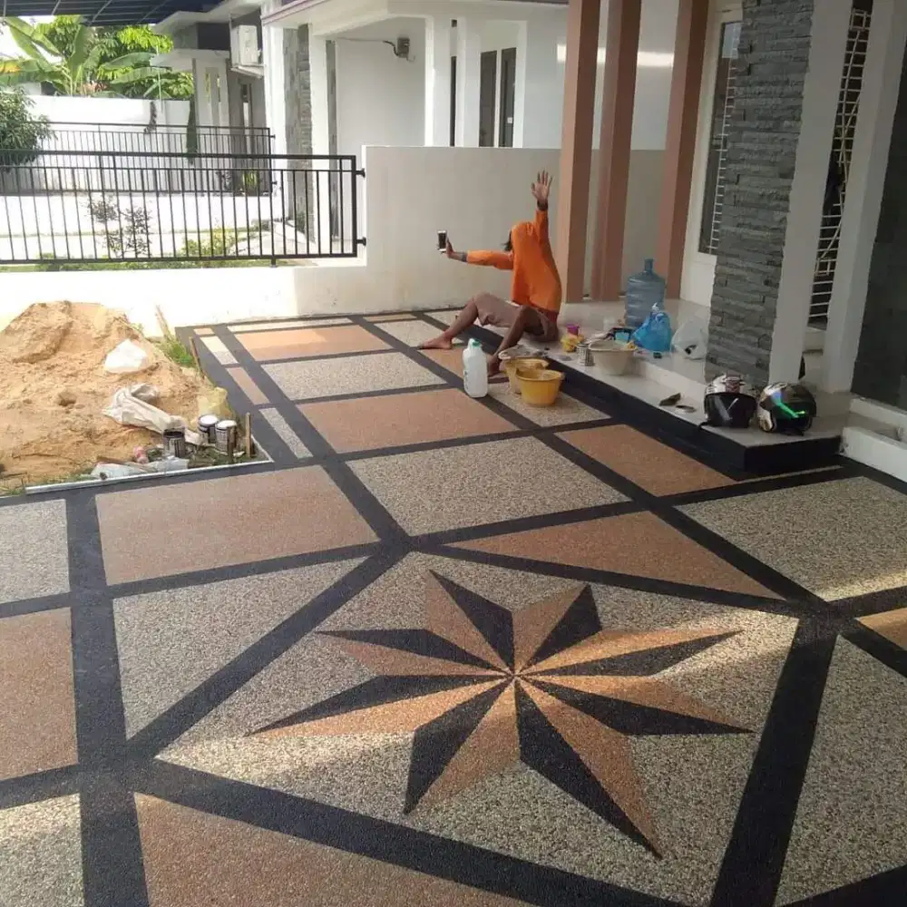 Jasa pengerjaan lantai carport/coral sikat
