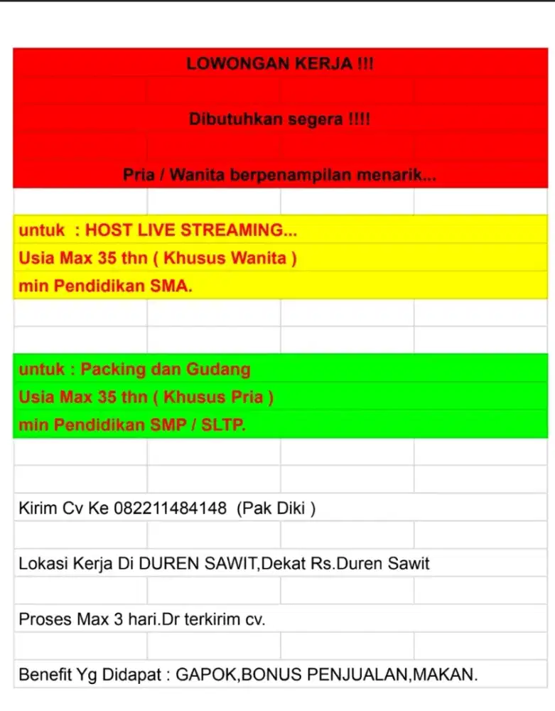 HOST LIVE & STAF GUDANG