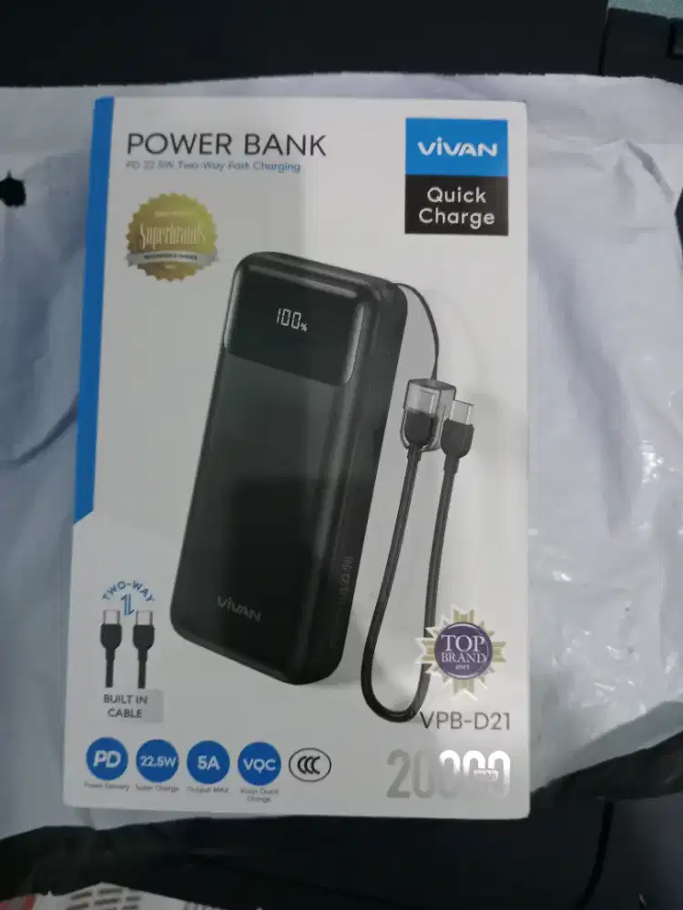 Power Bank Vivan 20.000 mah (baru beli)