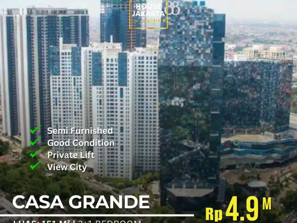 DIJUAL APARTEMEN CASA GRANDE RESIDENCE