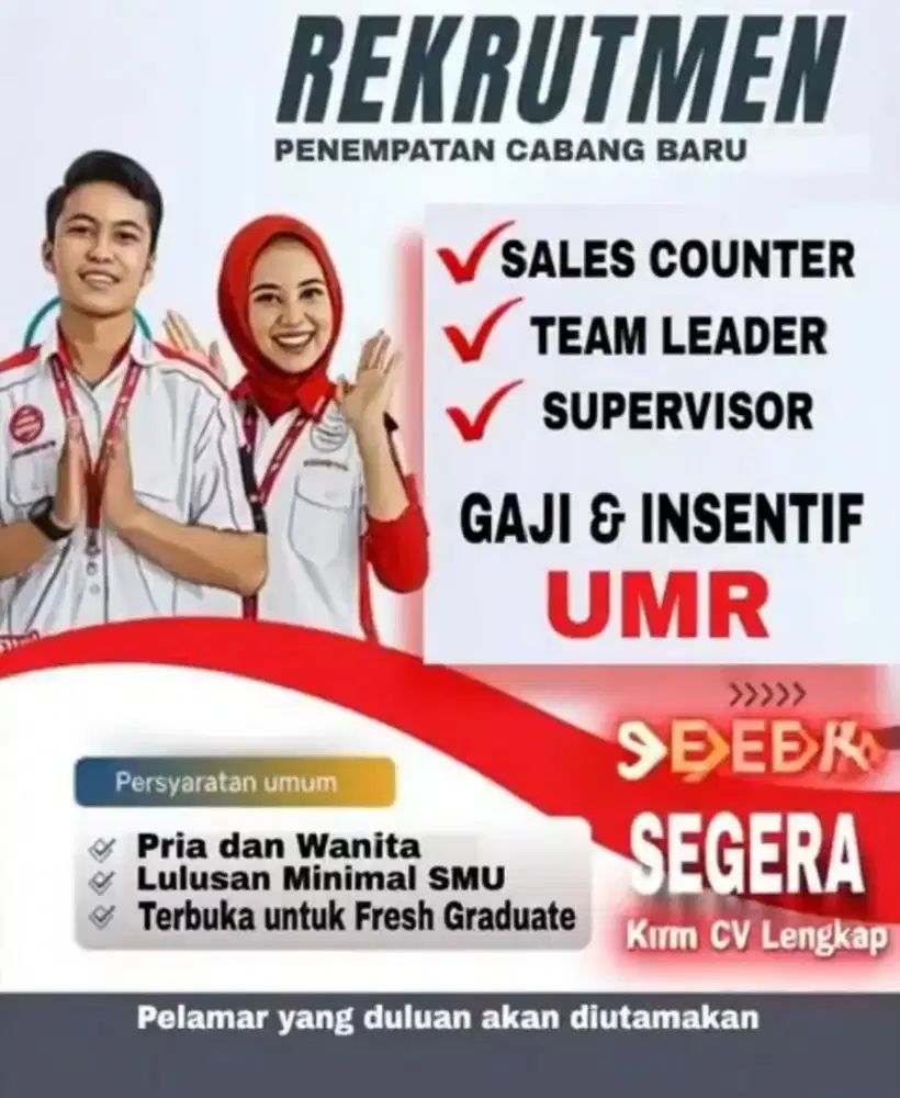 We are HAIRING!!! Sales counter and Leader