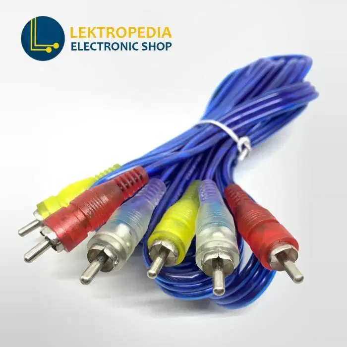 Kabel RCA 3 Jalur Transparan 2 Meter 3x3 Murah