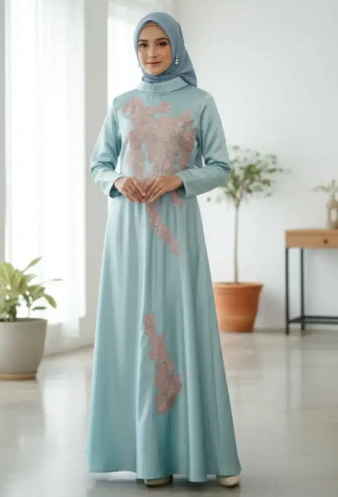 Gamis mewah wanita bahan tebal