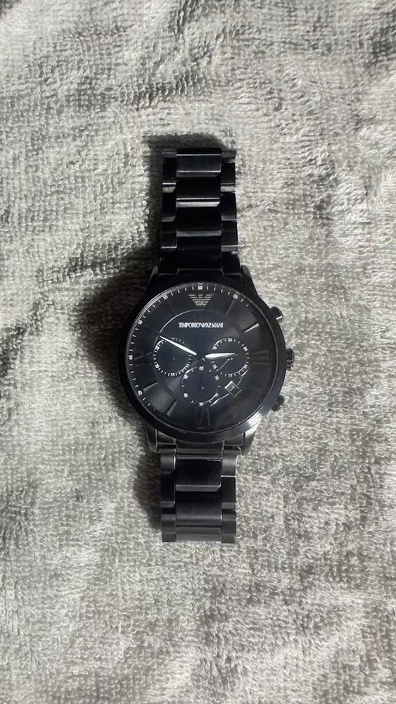 Emporio Armani Chronograph AR11349 Men Black Dial Black